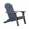 Fauteuil Adirondack 80 x 88 x 98 cm bleu foncé marron en matériau synthétique aspect bois pour jardin avec accoudoirs